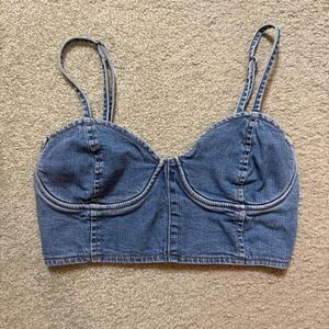 Amuse Society Denim Crop Top - Small